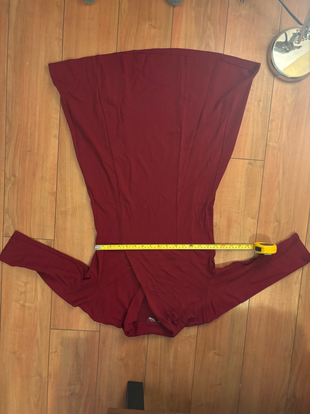 Women's Wrap-Style Long Sleeve Dress in Deep Wine - Picture 4 of 5